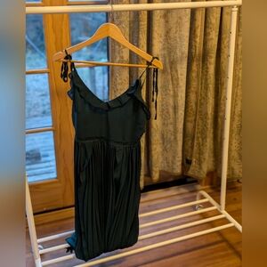 Lulu's Never a Dull Moment Pleated Midi Dress navy blue size medium